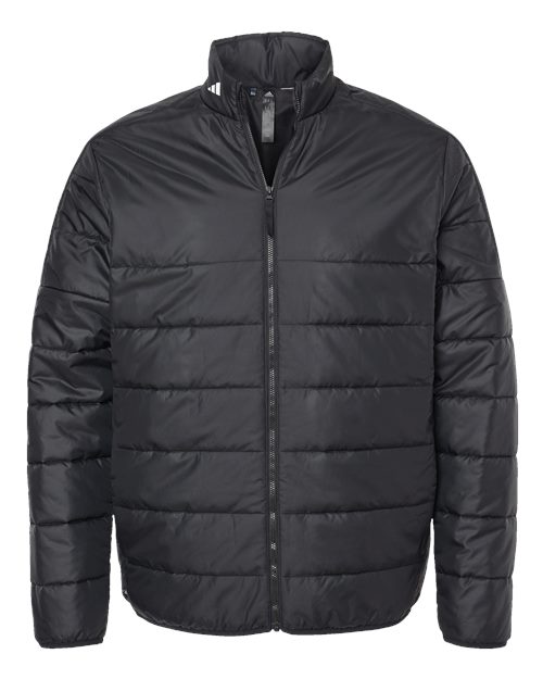 Adidas A570 Men's 3-Stripes Puffer Full-Zip Jacket for custom printing in Montreal