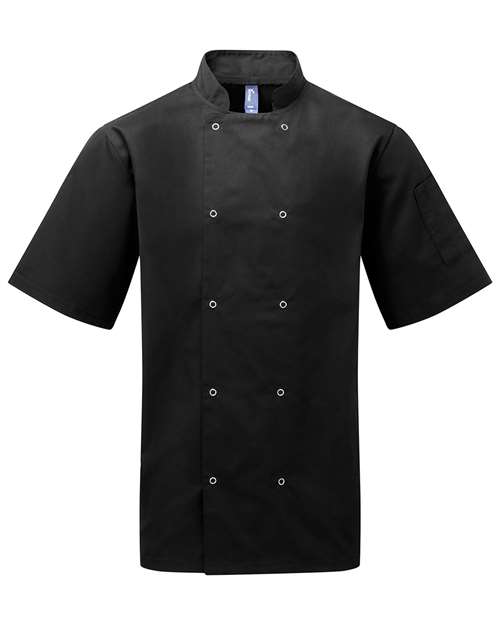 Artisan Collection by Reprime RP664 Unisex Ten Studded Front Short Sleeve Chef Coat for custom printing in Montreal