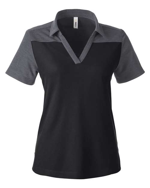CORE365 CE112CW Women's Fusion ChromaSoft™ Colorblock Polo for custom printing in Montreal