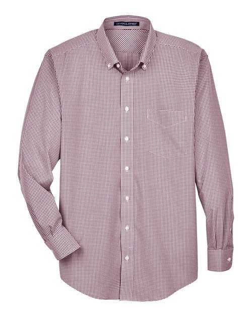 Devon & Jones D640 Men's Crown Collection® Gingham Check Woven Dress Shirt for custom printing in Montreal