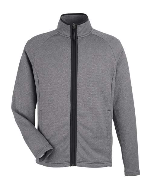 CORE365 CE72 Men's Venture Heathered Stripe Full-Zip Jacket for custom printing in Montreal