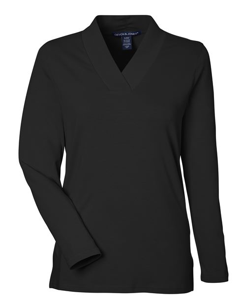 Devon & Jones DP121W Women's Raleigh Shawl Collar Knit Top for custom printing in Montreal