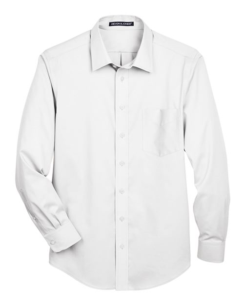 Devon & Jones DG530T Men's Tall Crown Collection® Solid Stretch Twill Woven Dress Shirt for custom printing in Montreal