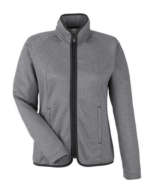 CORE365 CE72W Women's Venture Heathered Stripe Full-Zip Jacket for custom printing in Montreal