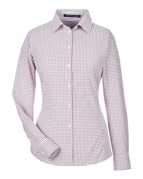 Devon & Jones DG540W Women's CrownLux Performance® Micro Windowpane Woven Dress Shirt for custom printing in Montreal