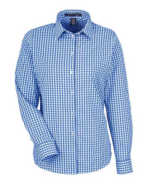 Devon & Jones DG536W Women's CrownLux Performance® Gingham Dress Shirt for custom printing in Montreal