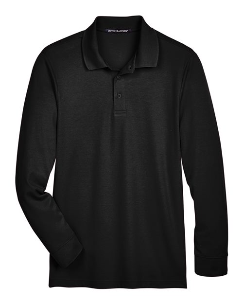 Devon & Jones DG20LT Men's Tall CrownLux Performance® Plaited Long Sleeve Polo for custom printing in Montreal