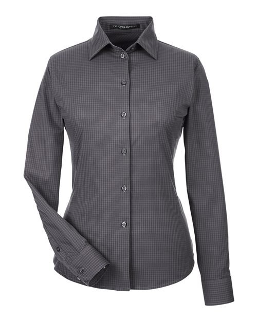 Devon & Jones DG535W Women's CrownLux Performance® Tonal Mini Check Woven Dress Shirt for custom printing in Montreal