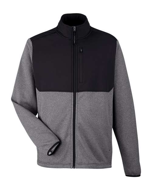 CORE365 CE74 Men's Venture Heathered Stripe Hybrid Jacket for custom printing in Montreal