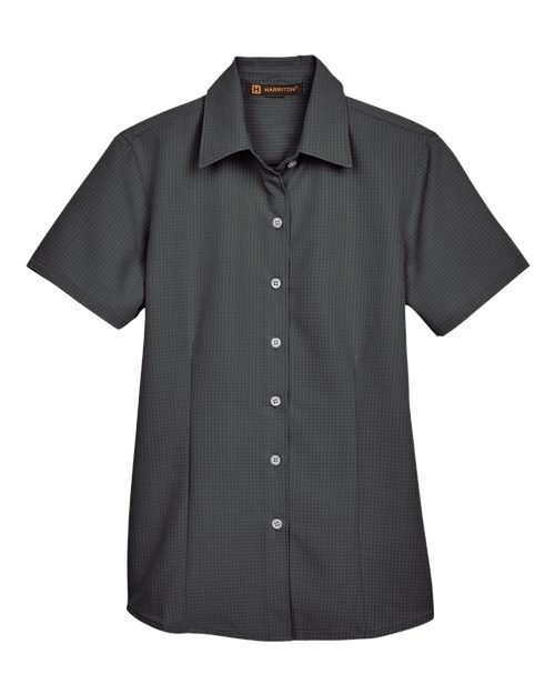 Harriton M560W Women's Barbados Textured Camp Shirt for custom printing in Montreal