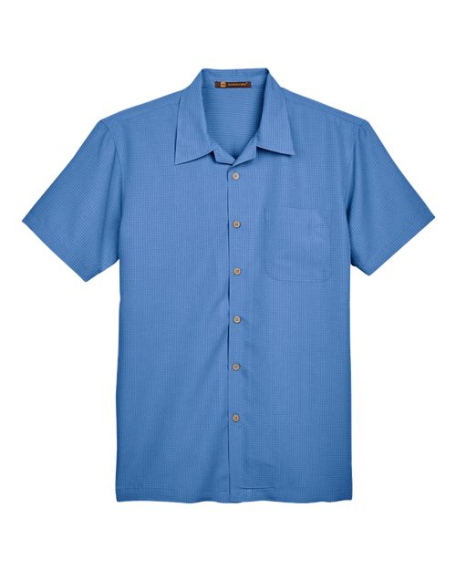 Harriton M560 Men's Barbados Textured Camp Shirt for custom printing in Montreal