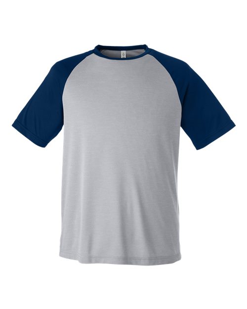 Team 365 TT62 Unisex Zone Colorblock Raglan T-Shirt for custom printing in Montreal