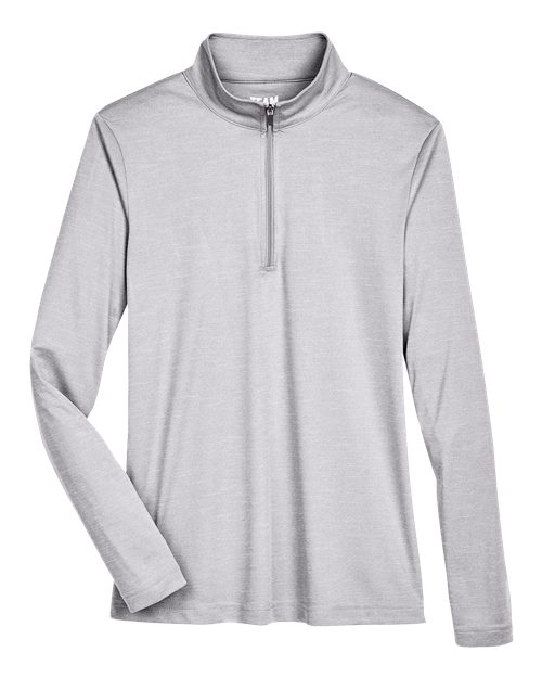 Team 365 TT31HW Women's Zone Sonic Heather Performance Quarter-Zip Pullover for custom printing in Montreal