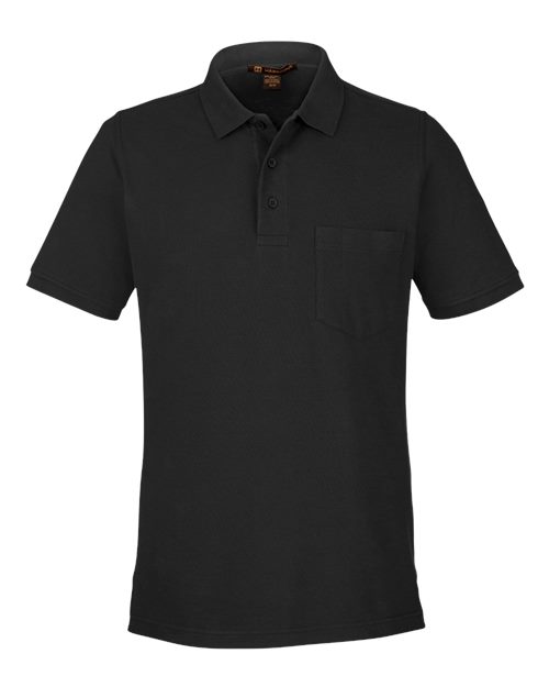 Harriton M205P Men's Valiant Cotton Snag Protect Pocket Polo for custom printing in Montreal