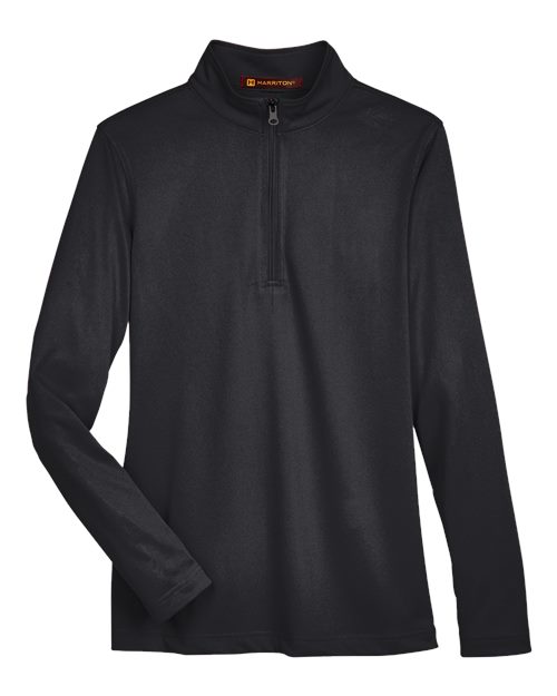 Harriton M748W Women's Advantage Snag Protection Plus Quarter-Zip Pullover for custom printing in Montreal