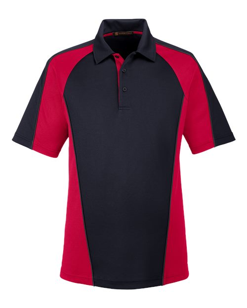 Harriton M385 Men's Advantage Snag Protection Plus IL Colorblock Polo for custom printing in Montreal