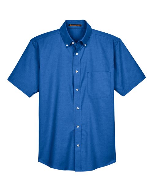 Harriton M600S Men's Oxford Short Sleeve with Stain-Release for custom printing in Montreal