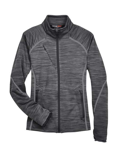 North End 78697 Women's Flux Mélange Bonded Fleece Jacket for custom printing in Montreal
