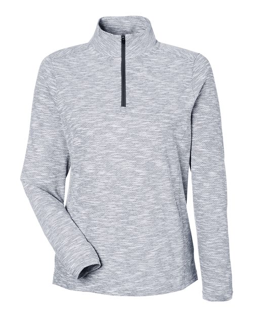 North End NE415W Women's Eclipse Jacquard Quarter-Zip Pullover for custom printing in Montreal