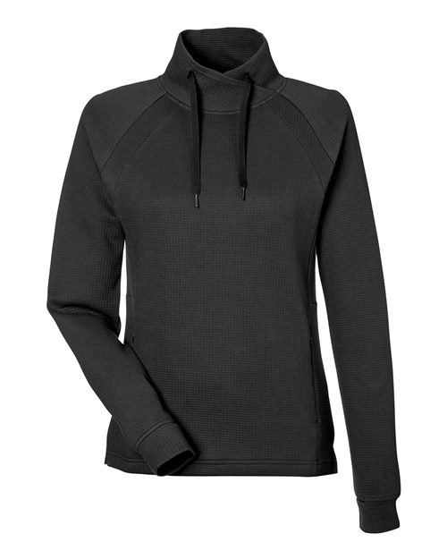 North End NE200W Women's Rhythm Waffle Cross-Neck Pullover for custom printing in Montreal
