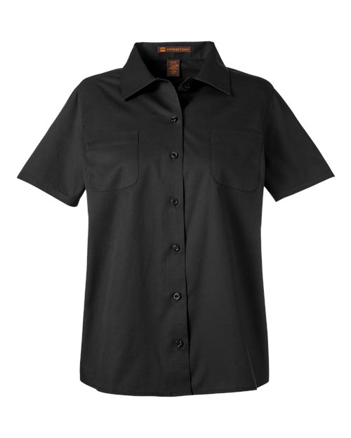 Harriton M585W Women's Advantage IL Short Sleeve Dress Shirt for custom printing in Montreal