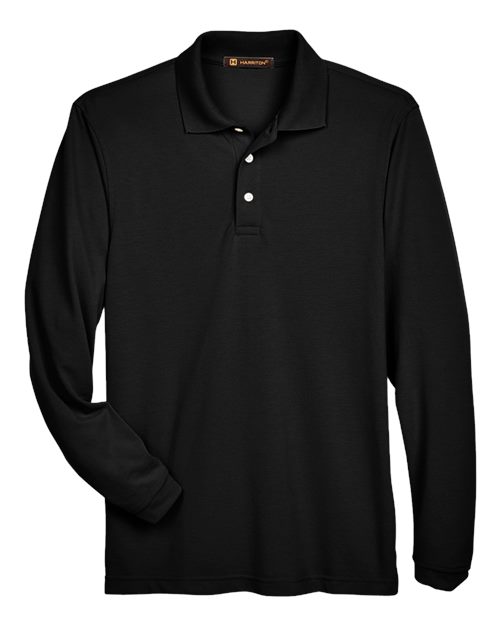 Harriton M265L Men's Easy Blend™ Long Sleeve Polo for custom printing in Montreal