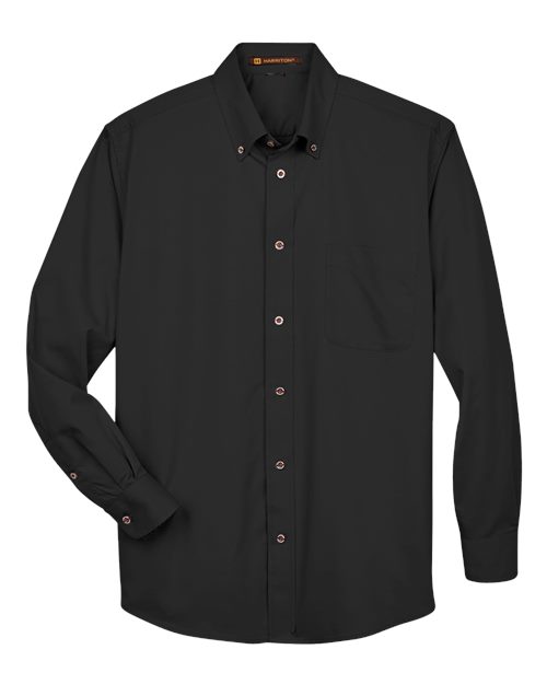 Harriton M500T Men's Tall Easy Blend™ Twill Dress Shirt pour impression personnalisée à Montréal