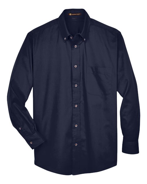 Harriton M500T Men's Tall Easy Blend™ Twill Dress Shirt for custom printing in Montreal