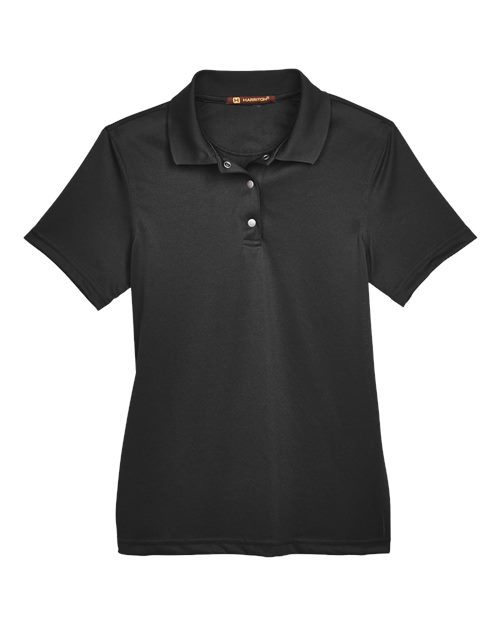 Harriton M345W Women's Advantage Snag Protection Plus IL Snap Placket Polo for custom printing in Montreal