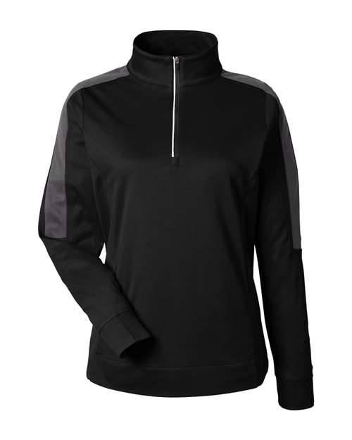 CORE365 CE404W Women's Market Snag Protect Mesh Colorblock Quarter-Zip Pullover for custom printing in Montreal