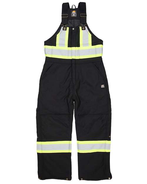 Berne Apparel HVNB02 Safety Striped Arctic Insulated Bib Overall for custom printing in Montreal