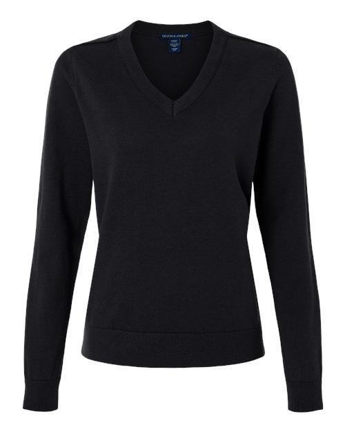 Devon & Jones DG445W Women's New Classics V-Neck Sweater for custom printing in Montreal