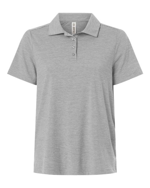 Team 365 TT125W Women's Relay Heathered Stripe Polo for custom printing in Montreal