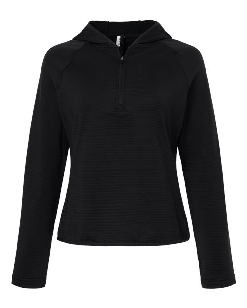 Team 365 TT200W Women's Qualify Quarter-Zip Hooded Pullover for custom printing in Montreal