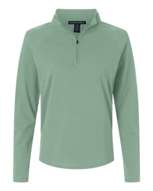 Devon & Jones DG402W Women's Seaton Pebble Textured Quarter-Zip Pullover for custom printing in Montreal