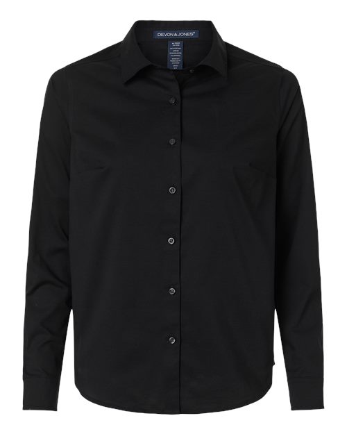 Devon & Jones DG505W Women's CrownLux Performance® Spencer Poplin Dress Shirt for custom printing in Montreal