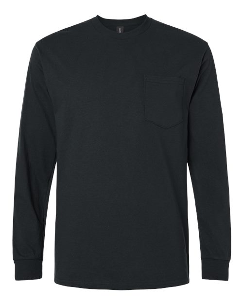 Gildan 2410 Unisex Ultra Cotton® Long Sleeve Pocket T-Shirt for custom printing in Montreal