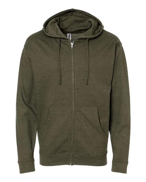 Independent Trading Co. SS4500Z Unisex Midweight Full-Zip Hooded Sweatshirt for custom printing in Montreal