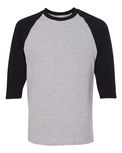 Gildan 5700 Unisex Heavy Cotton™ Raglan Three-Quarter Sleeve T-Shirt for custom printing in Montreal