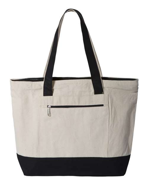 Q-Tees Q1300 19L Zippered Tote for custom printing in Montreal