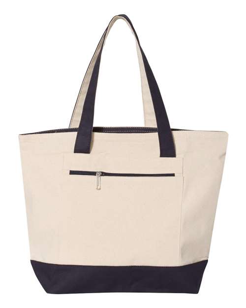 Q-Tees Q1300 19L Zippered Tote for custom printing in Montreal