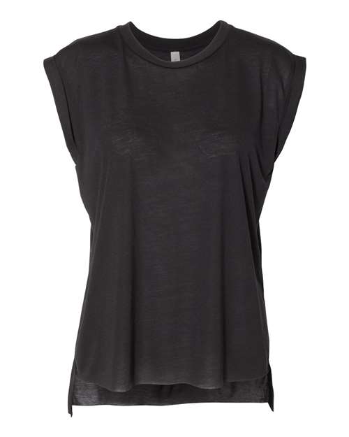 BELLA + CANVAS 8804 Women’s Flowy Rolled Cuffs Muscle Tee for custom printing in Montreal