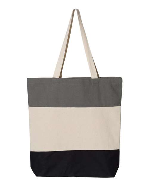 Q-Tees Q125900 11L Tri-Color Tote for custom printing in Montreal
