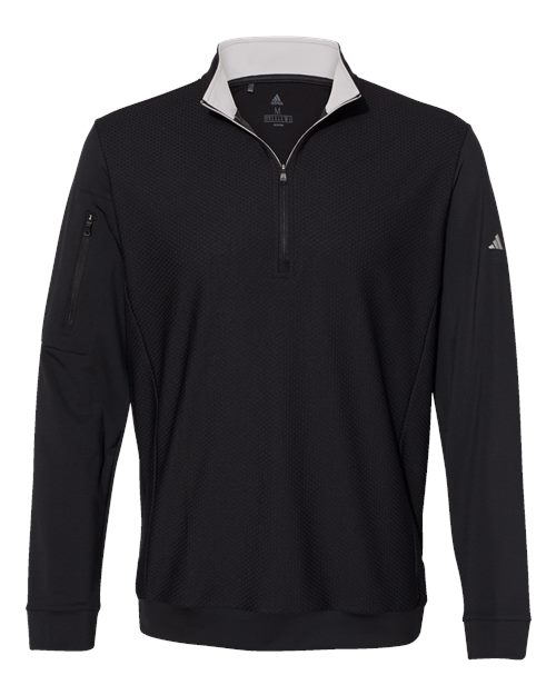 Adidas A295 Men's Textured Quarter-Zip Pullover for custom printing in Montreal