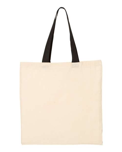 Q-Tees QTB6000 Economical Tote with Contrast-Color Handles for custom printing in Montreal