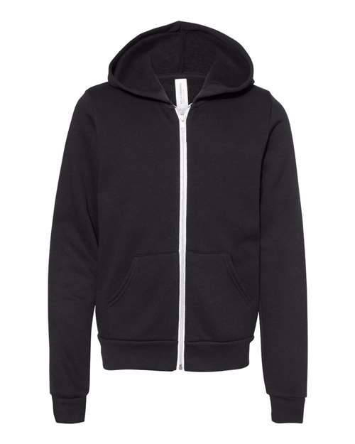 BELLA + CANVAS 3739Y Youth Sponge Fleece Full-Zip Hoodie Sweatshirt for custom printing in Montreal