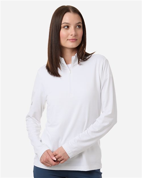 Adidas A709 Women's Textured Stripe Quarter-Zip Pullover for custom printing in Montreal